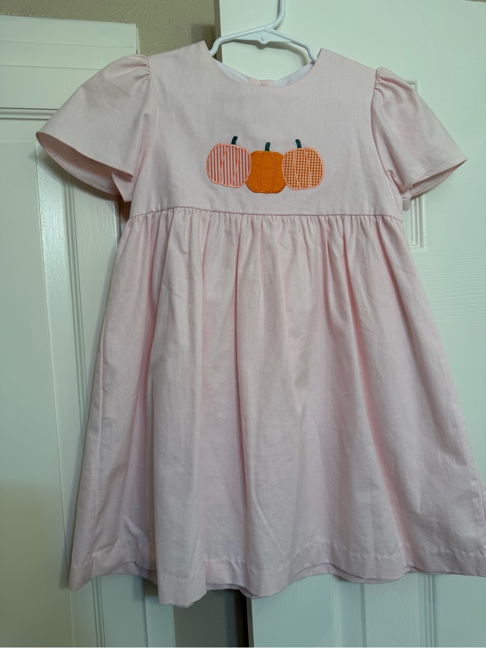 Dondolo Pink Pumpkin Appliqué Dress, Size 6